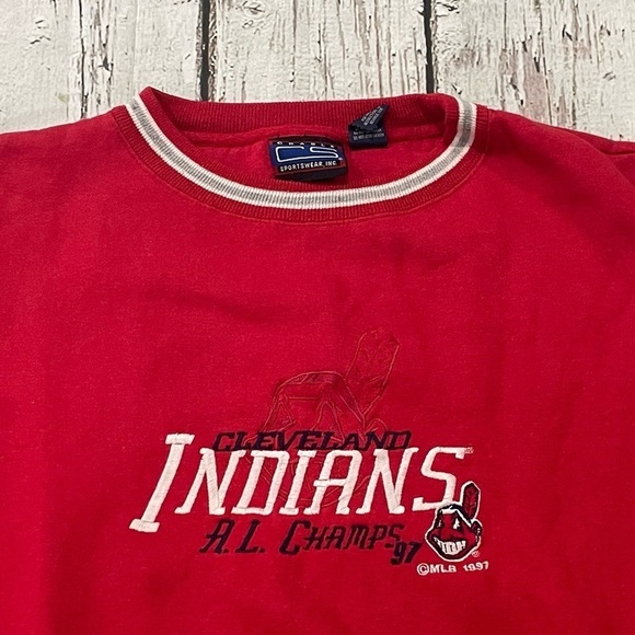 Vintage Cleveland Indians MLB Baseball 1997 A.L Champions Sweatshirt - Picture 3 of 9